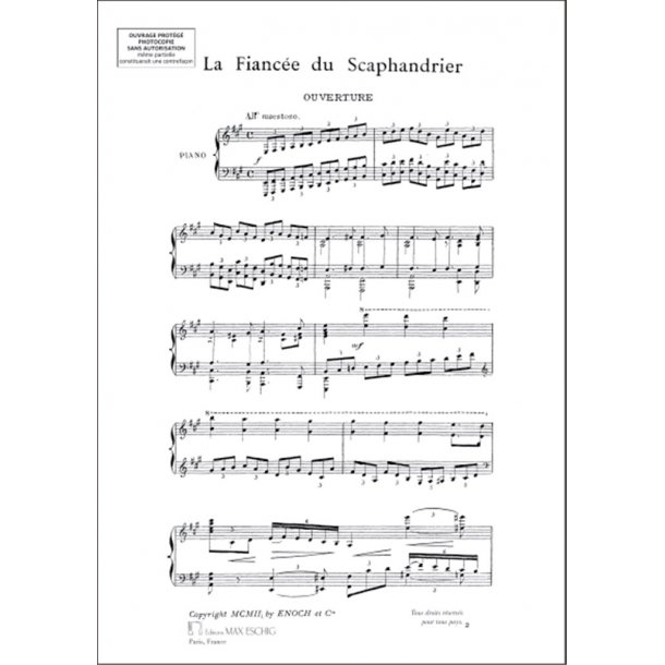 La Fiancee Du Scaphandrier. : Opera-Bouffe En Un Acte Pour Voix Solistes, Choeur